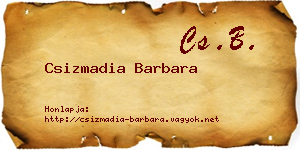 Csizmadia Barbara névjegykártya
